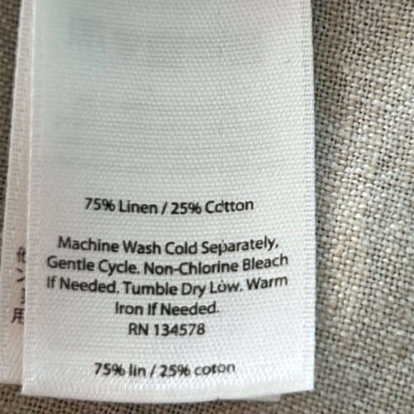 Vineyard Vines Oatmeal Linen/Cotton Peasant Blouse Sz Lg + MEASUREMENTS! - Picture 8 of 10